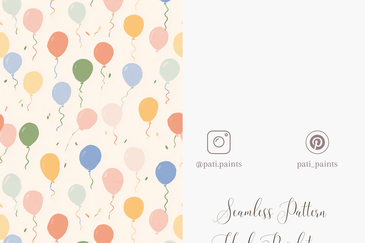 Kids Balloons Seamless Pattern PNG, a Pattern Graphic by Pati Charm Studio (Photo 5 of 7)