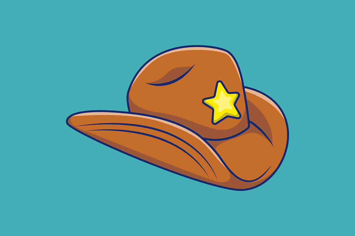 Cowboy Hat Cartoon Vector Icons, an Object Illustration by Artstorystudio (Photo 3 of 3)
