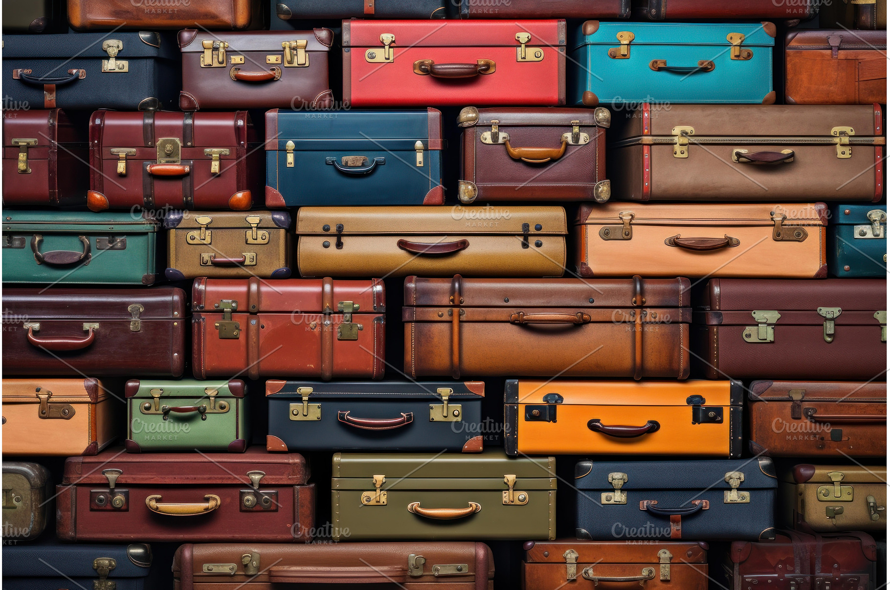 Worn-out Old suitcases. Generate Ai, a School & Education Photo by Ylivdesign