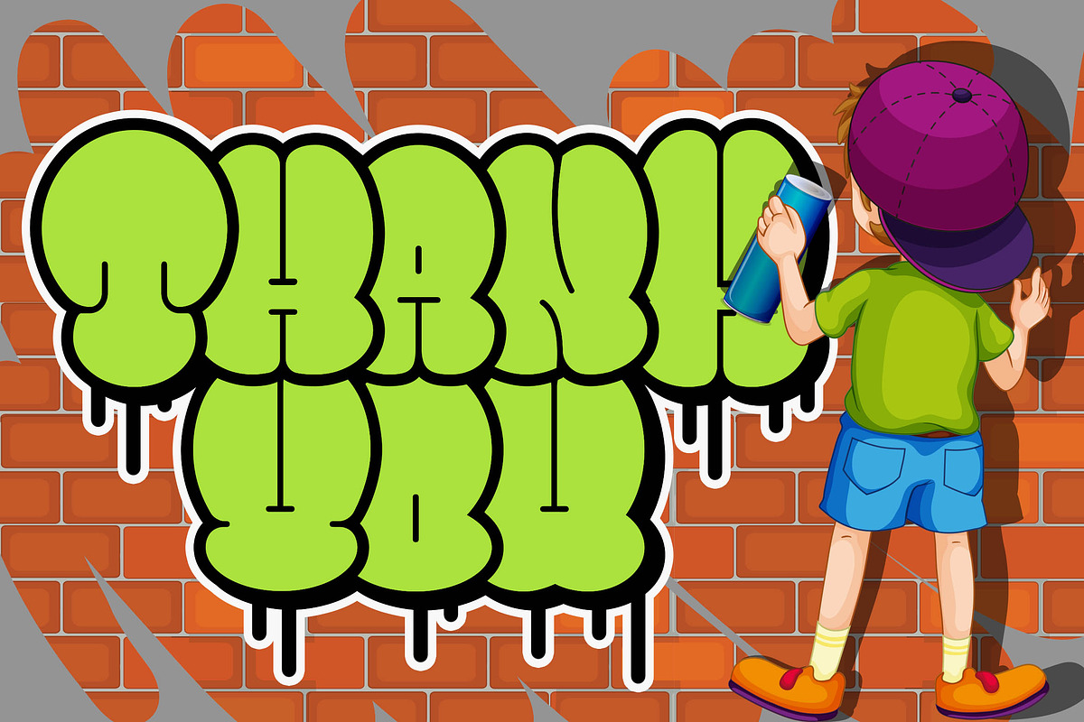 Bomber Throw Graffiti Font, a Font by Blankids Studio (Photo 6 of 6)
