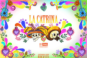 La Catrina, mexican fiesta clipart