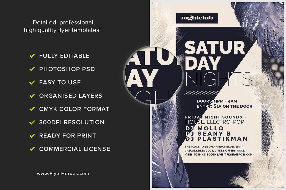 Feather Series – Saturday Night Flye, a Flyer Template by FlyerHeroes (Photo 2 of 4)