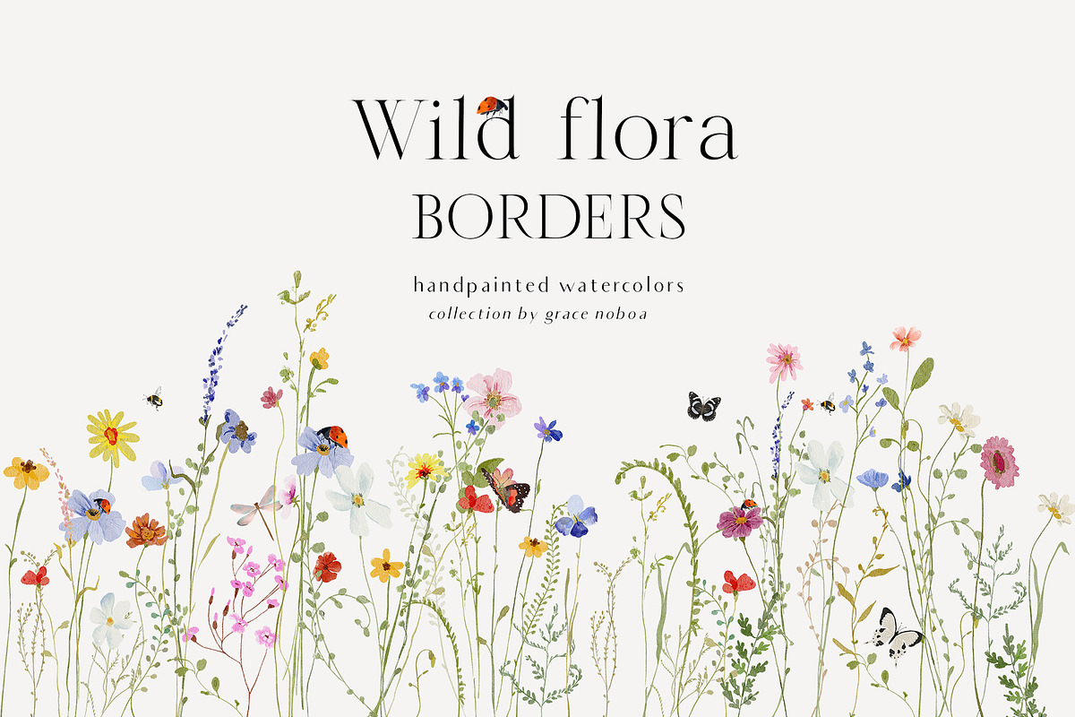 Watercolor Bright wildflowers set, a Decorative Illustration by Grace Noboa Illustrations (Photo 4 of 11)