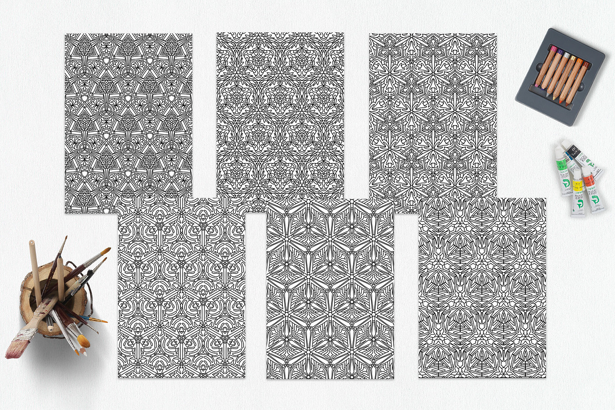 Patterns for coloring PDF,JPG vol-05, a Brochure Template by dnapslvsk (Photo 6 of 6)