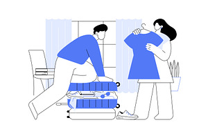 Overpacking isolated cartoon vector, a Person Illustration by Visual Generation