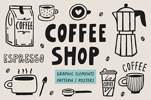 Coffee shop graphic elements