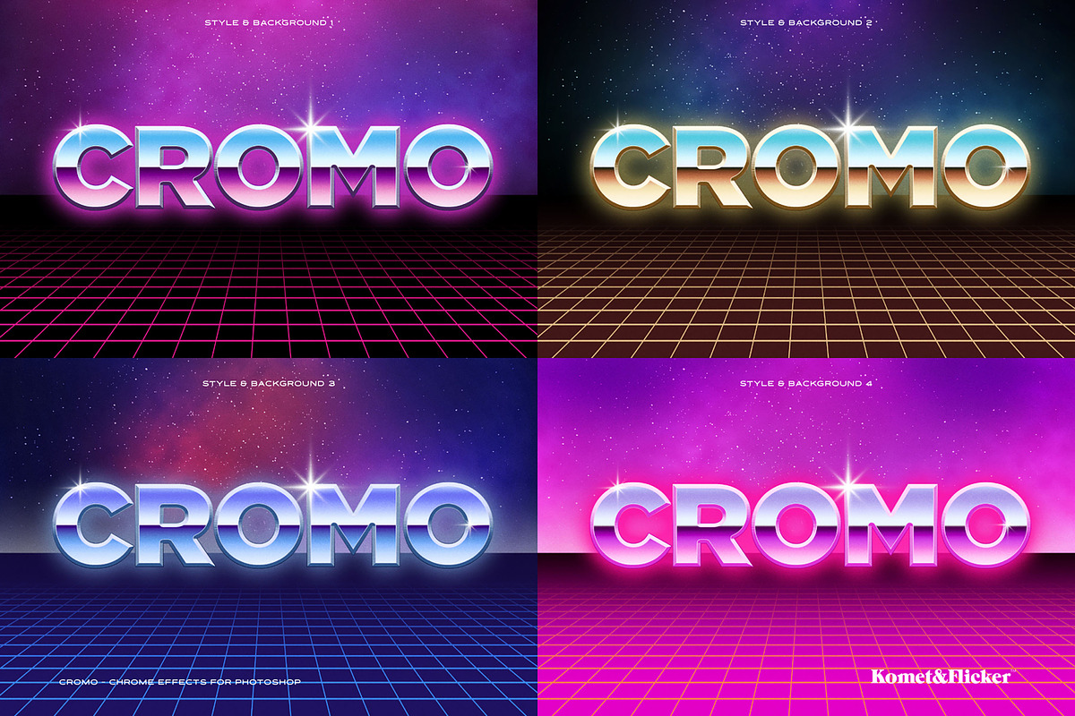 CROMO - Chrome Effects for Photoshop, a Layer Style Add-On by Komet & Flicker (Photo 2 of 12)