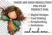 Quirky Cute Little Girl Clipart, an Illustration by Daily.Designs (Thumbnail 2 of 7)