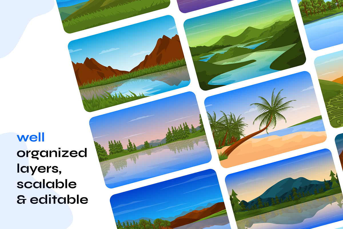 Flat River Background Vectors, a Duotone Icon by Brickclay (Photo 5 of 10)