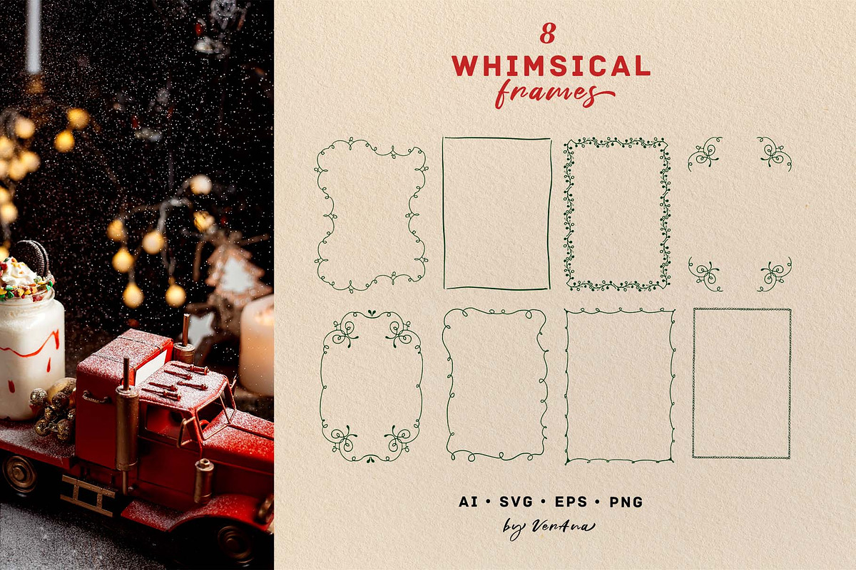 Vintage Christmas Vector Retro Set, a Seasonal Illustration by VerAna (Photo 4 of 18)