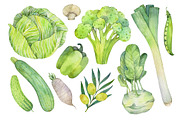Vegetables Watercolor collections, a Food Illustration by Green_leaf_17 (Thumbnail 2 of 5)