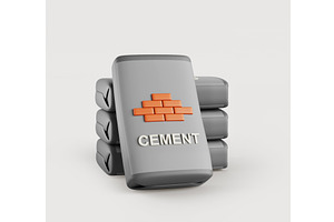3d cement bags stack. Construction, an Object 3D Model by Marozhkastudio