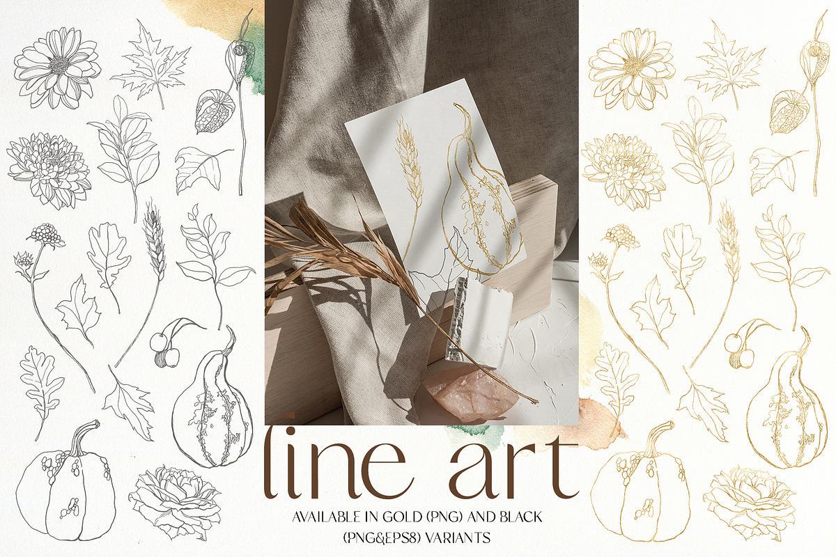 Autumn fall watercolor flowers, a Decorative Illustration by Yuliya Derbisheva (Photo 8 of 13)