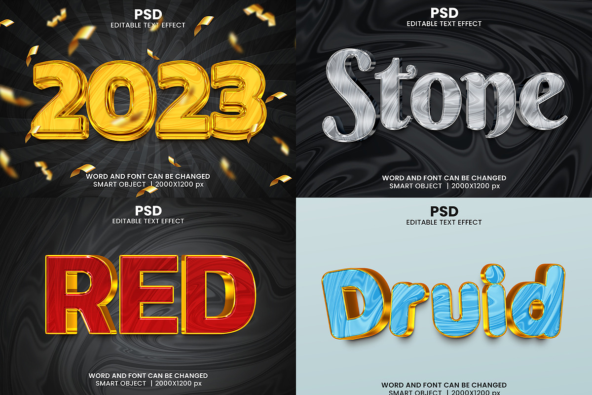 30 Golden 3d Text Effect Bundle PSD, a Layer Style Add-On by bdrobin (Photo 7 of 8)