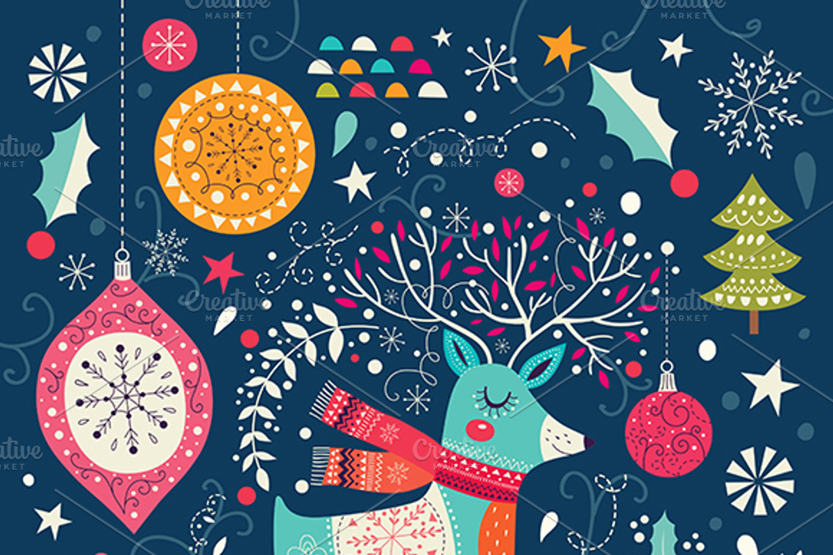 Collection of Christmas cards, a Decorative Illustration by MoleskoStudio (Photo 2 of 7)