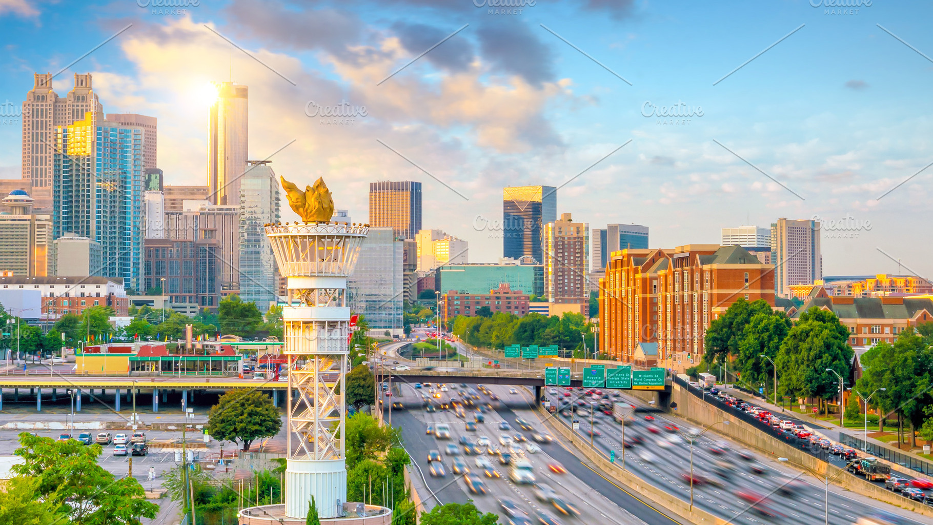 Skyline of atlanta city stock photo containing atlanta and skyline, an Architecture Photo by f11photo