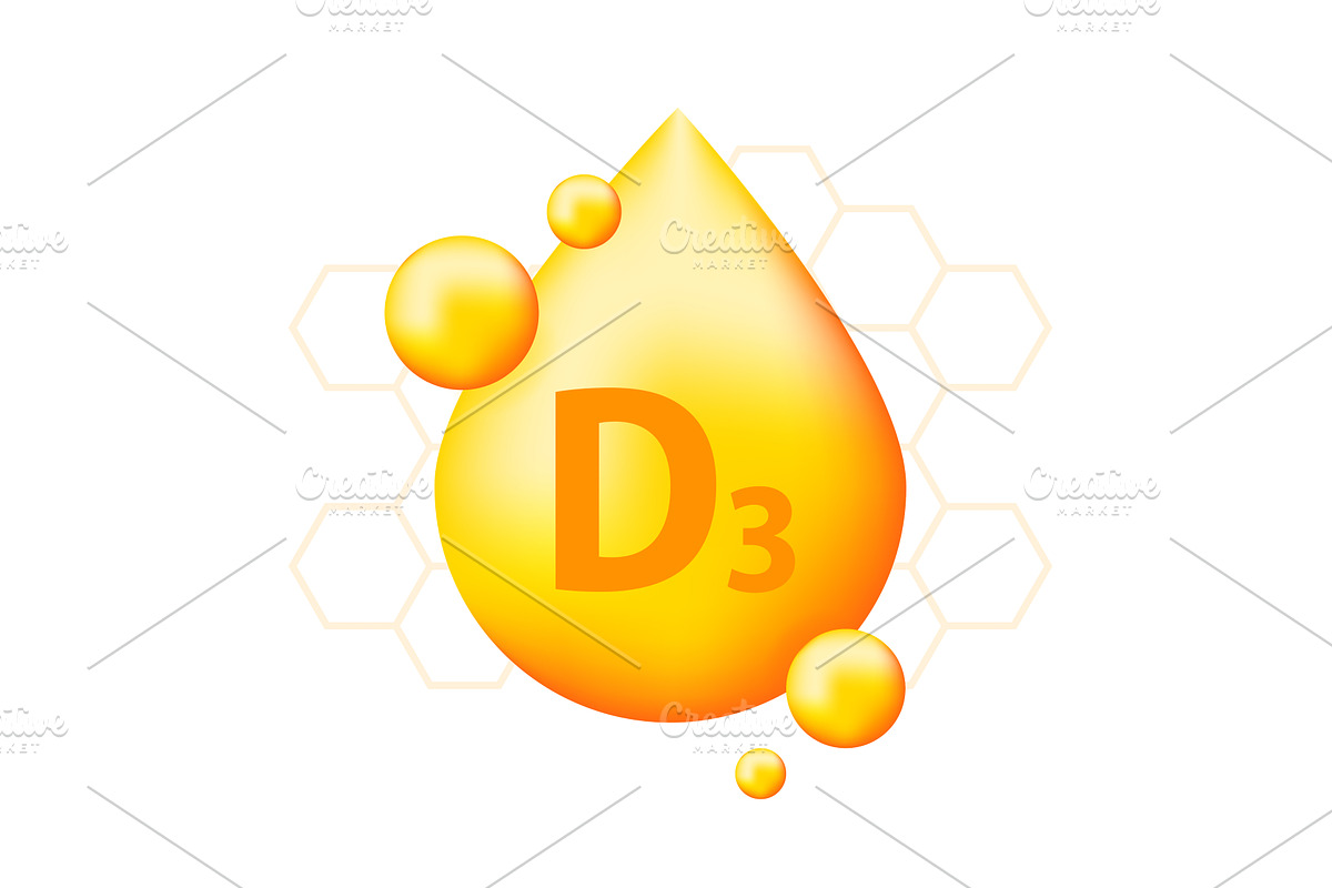 Vitamin D3 with realistic drop, an Object Graphic by UP-Studio