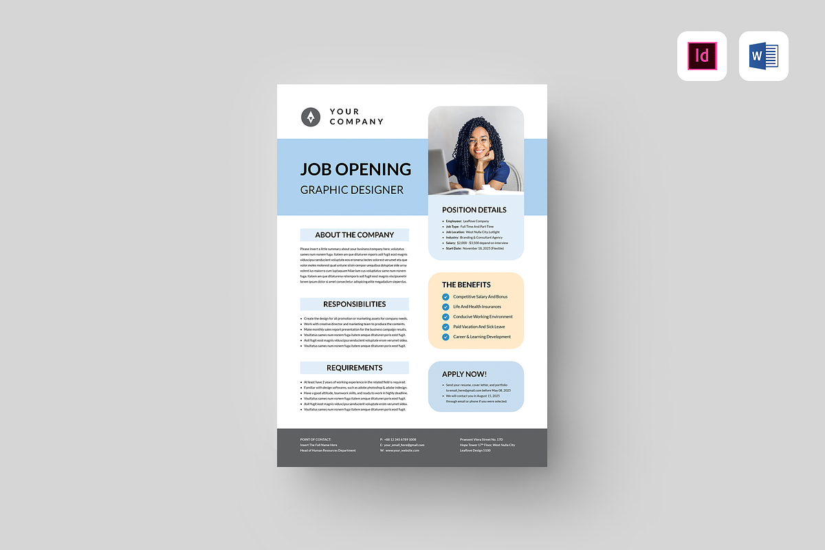 Job Vacancy Flyer, a Flyer Template by Leaflove (Photo 1 of 5)