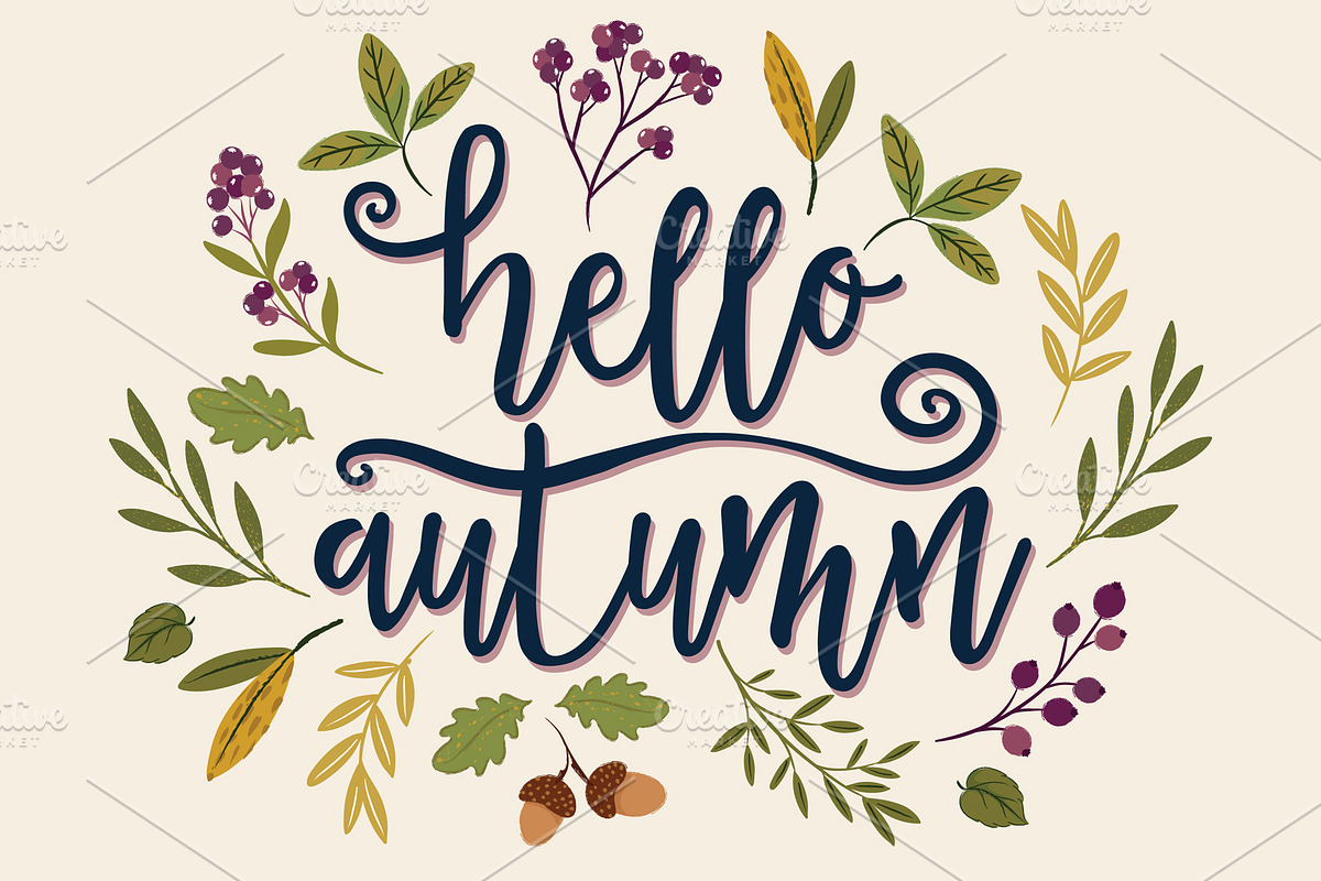 Cute girl vector.Autumn graphic, an Education Illustration by StudioLondon (Photo 3 of 3)