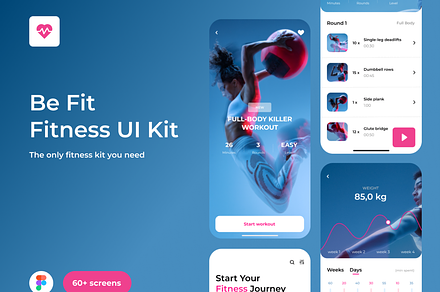 Be Fit - Fitness App UI Kit Template, an App Template by AE.design