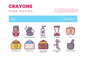 80 Spa Icons Crayons