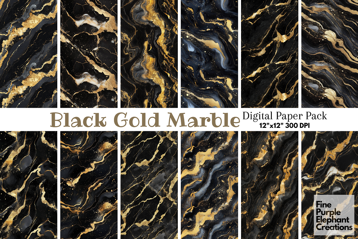 Black Gold Marble Texture Granite, a Pattern Graphic by Fine Purple Elephant (Photo 1 of 5)