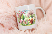 Spring squirrel garden clipart, an Illustration by RobertsArt (Thumbnail 3 of 7)