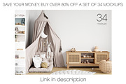 Kids room wall mockup, JPG (i00261), a Mockup by VNmockup (Thumbnail 4 of 5)