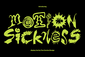 Motion Sickness Handwritten Font, a Handwritten Font by Tom Gordon Design
