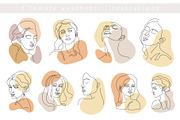 Female Aesthetic One line Drawings, a Graphic by Katrinelly (Thumbnail 13 of 19)