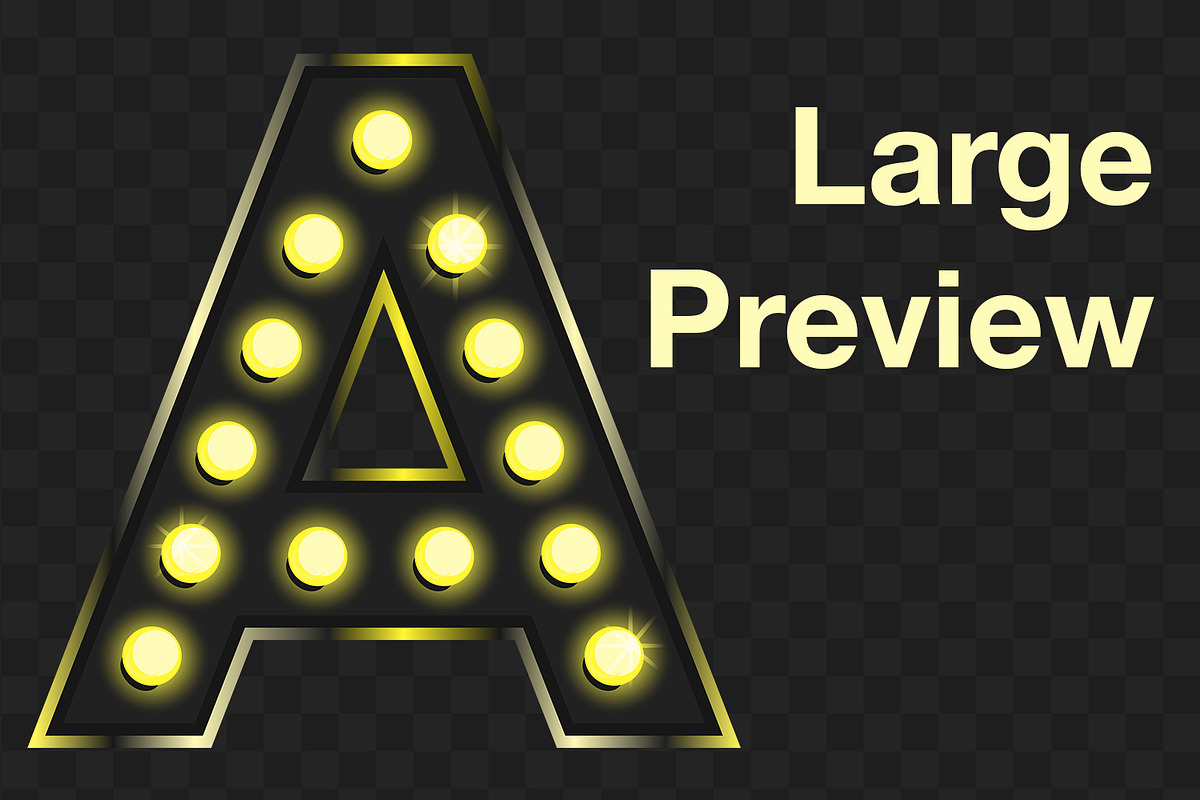 Black marquee letters PNG EPS, an Object Graphic by MariiaVD (Photo 4 of 5)