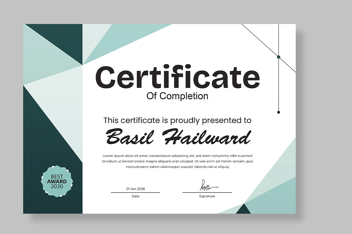 Certificate Design Layout, a Stationery Template by MightyDesign (Photo 2 of 6)