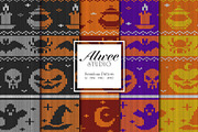 Halloween Spooky Knitted Pattern, a Pattern Graphic by Alwee Studio (Thumbnail 1 of 6)