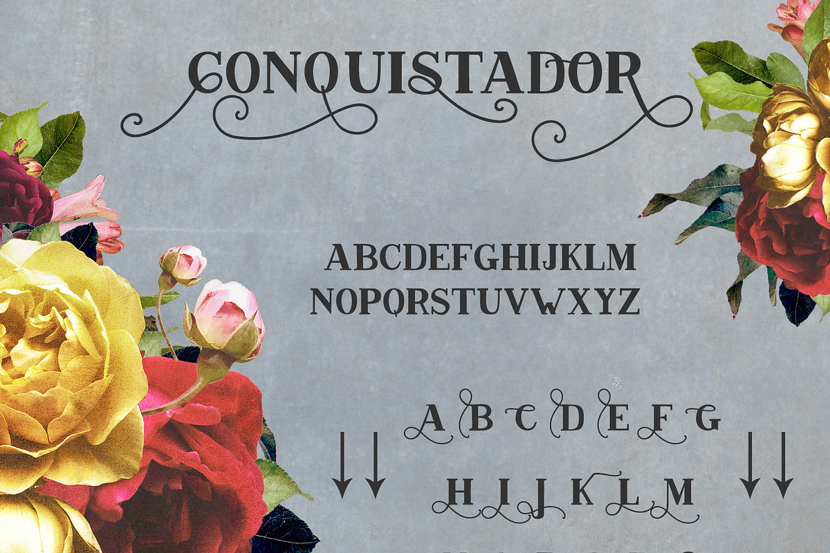 Conquistador Serif with Flourishes, a Serif Font by Beck McCormick (Photo 5 of 6)