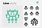 Basicons / Humanoid Robots Icons, an Outline Icon by EDT.Graphics (Thumbnail 3 of 6)