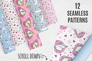 Romantic set with Cute Unicorns, a Decorative Illustration by MalniArt (Thumbnail 5 of 6)