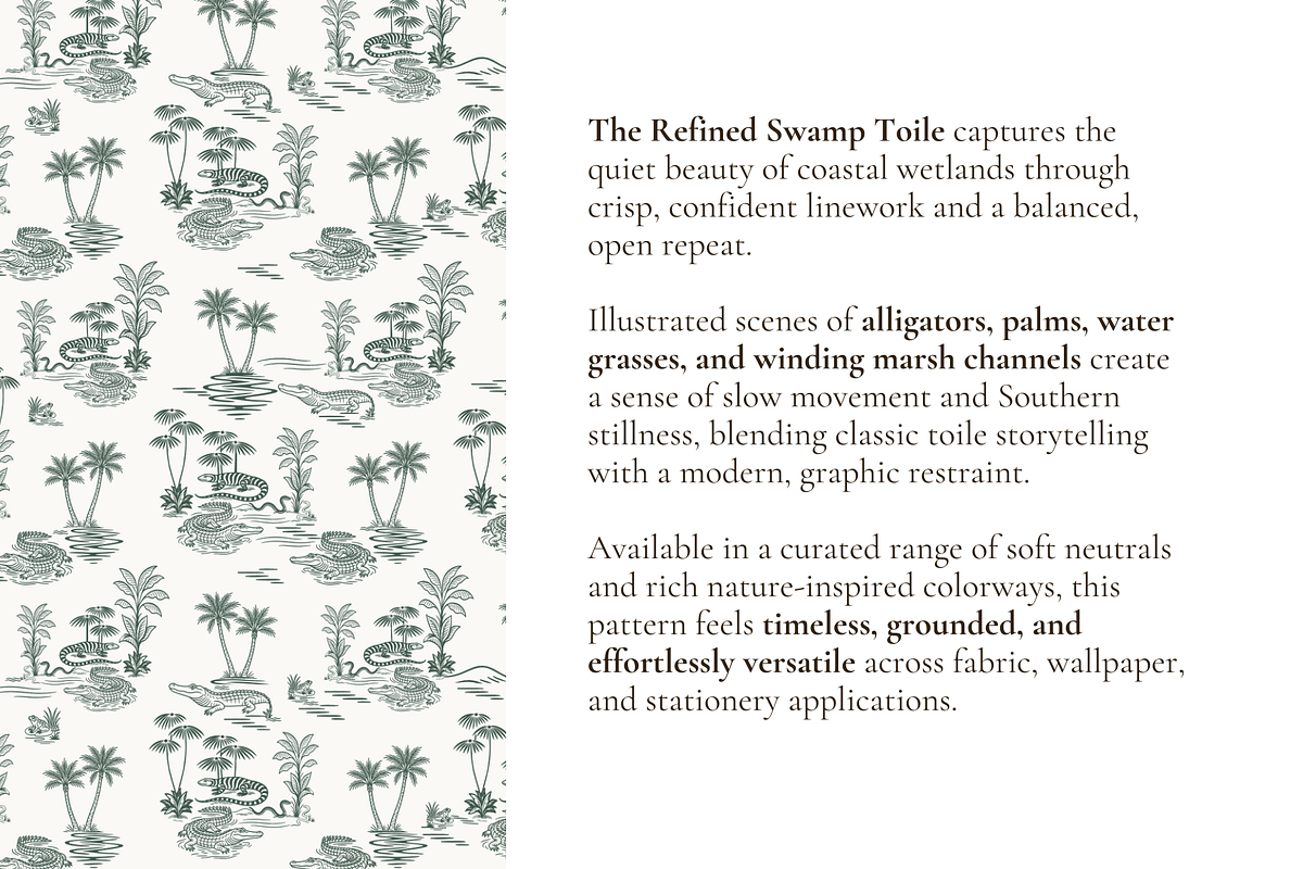 Swamp Toile de Jouy Pattern, a Pattern Graphic by Hughes Studio (Photo 3 of 8)