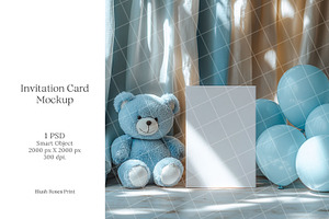 Boy baby shower invitation mockup PS