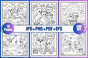 Little Friends Coloring Pages, an Animal Illustration by Coco Bloom (Thumbnail 2 of 3)