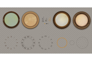 Vintage clock face creation kit, an Object Illustration by art PVP - market
