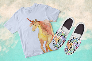 Cute Unicorn Horse PNG Watercolor