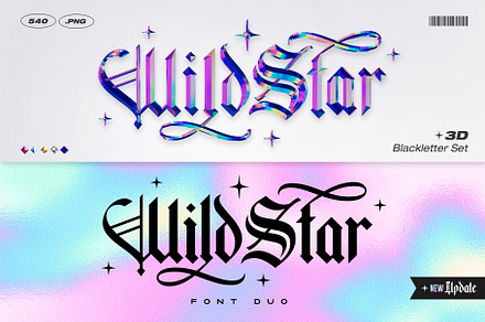 Wild Star Fonts + 3D Set Bundle, a Blackletter Font by Sam Parrett