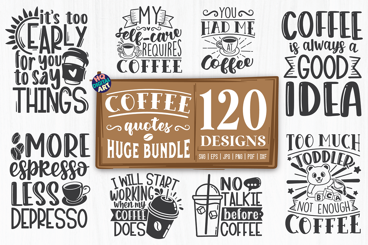 Huge Coffee SVG Bundle, a Food Illustration by HQDigitalArt (Photo 12 of 15)