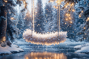 Winter Forest Swing Digital Backdrop, a Background Photo by Winwin Design Art (Thumbnail 2 of 7)