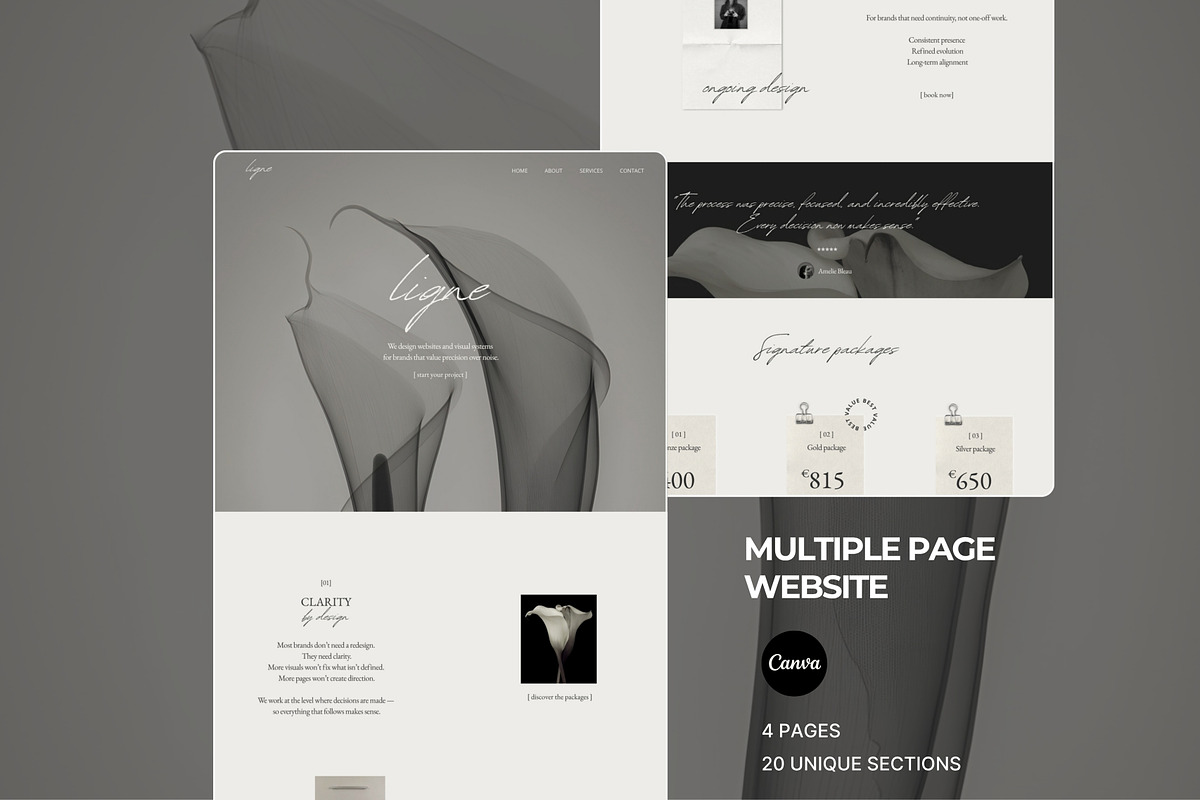 Services Website Canva Template, a Landing Page Template by Studio Suvelle (Photo 1 of 7)