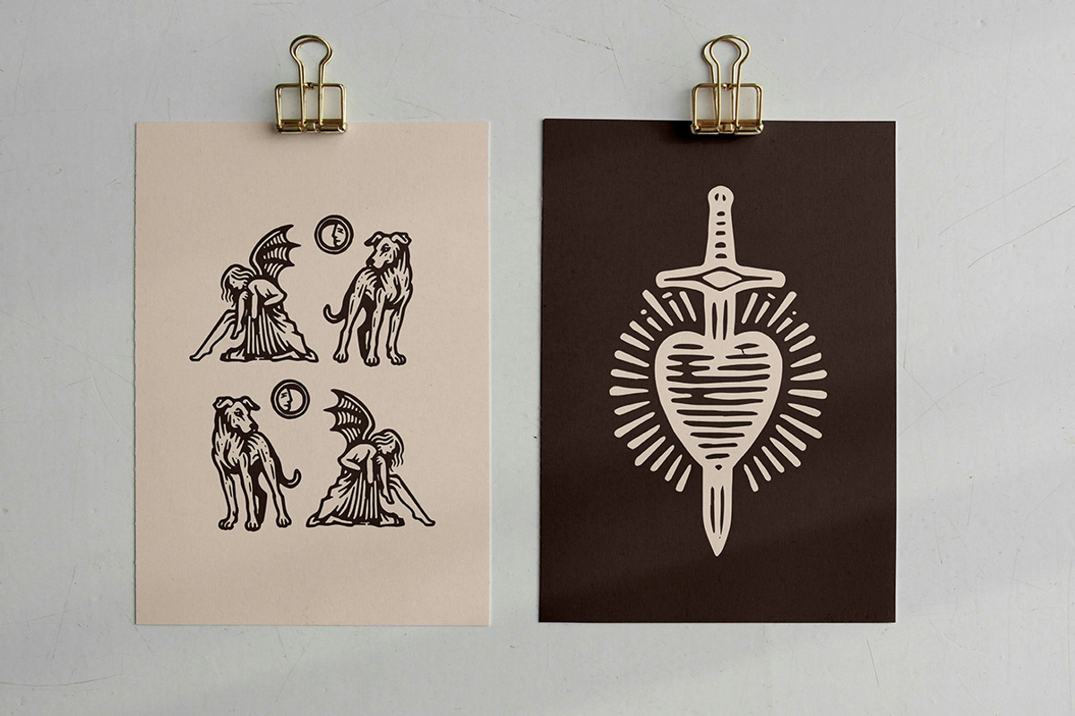 Gothic Times Linocut Bundle, a Person Illustration by ClayStudio (Photo 4 of 8)