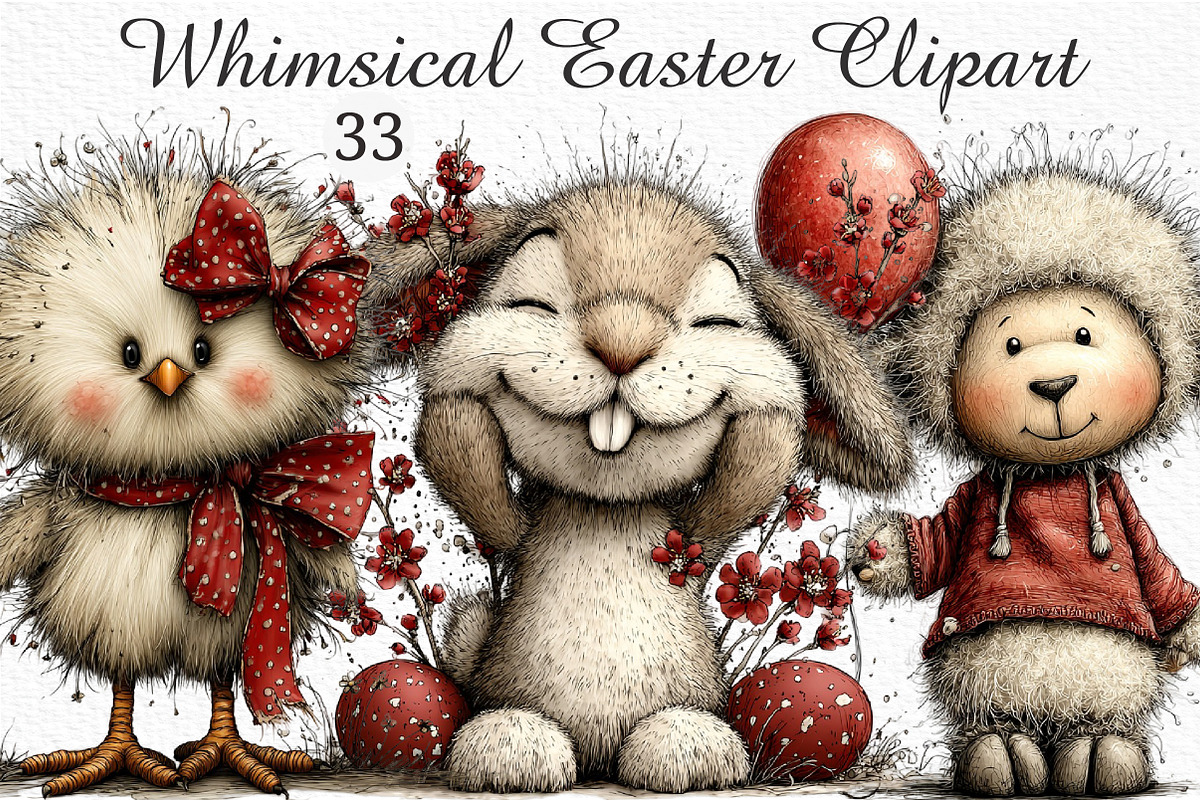 Whimsical Easter Clipart PNG, an Illustration by Craft Nest (Photo 1 of 11)