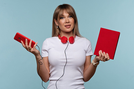 Read Textbooks or Listen Audiobooks, a School & Education Photo by Elena Vagengeim