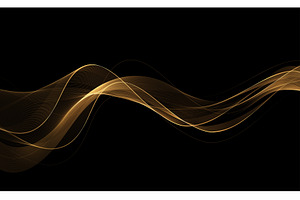 Abstract shiny color gold wave, an Illustration by Marinstri