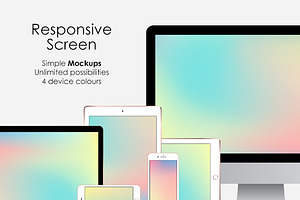 Responsive Screen Simple Mockups Set